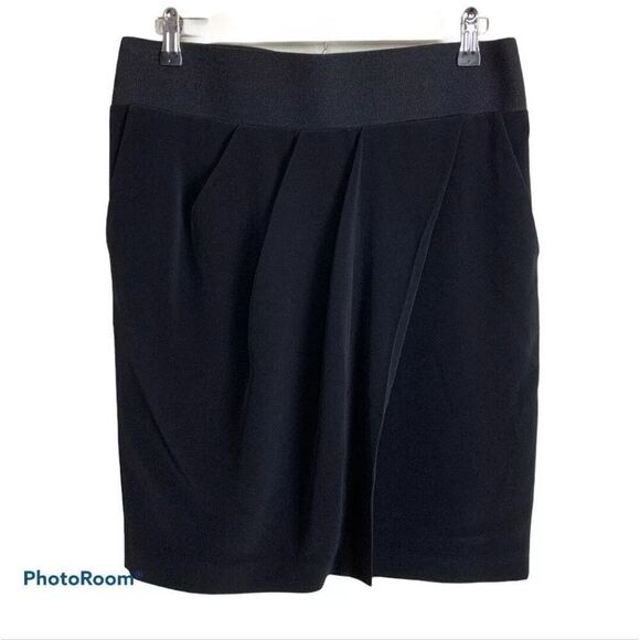 Worthington Black medium Pencil Skirt Stretch Band Waist zip back Womens - Picture 4 of 16